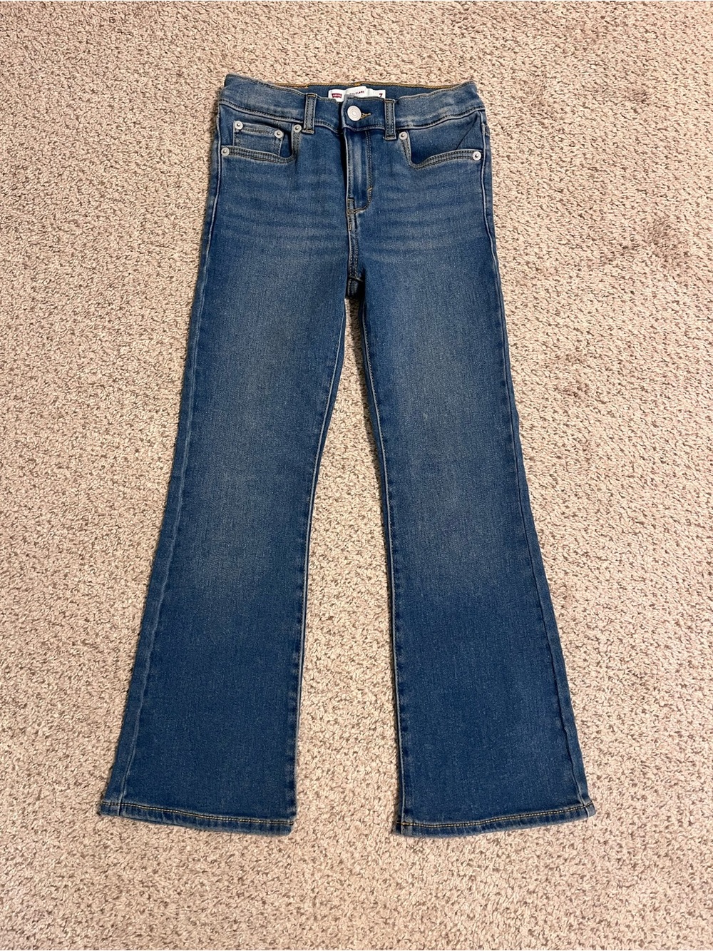 Girls Dark Blue Flared Jeans